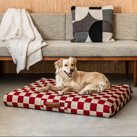 Red Checker | Dog Bed with Cover