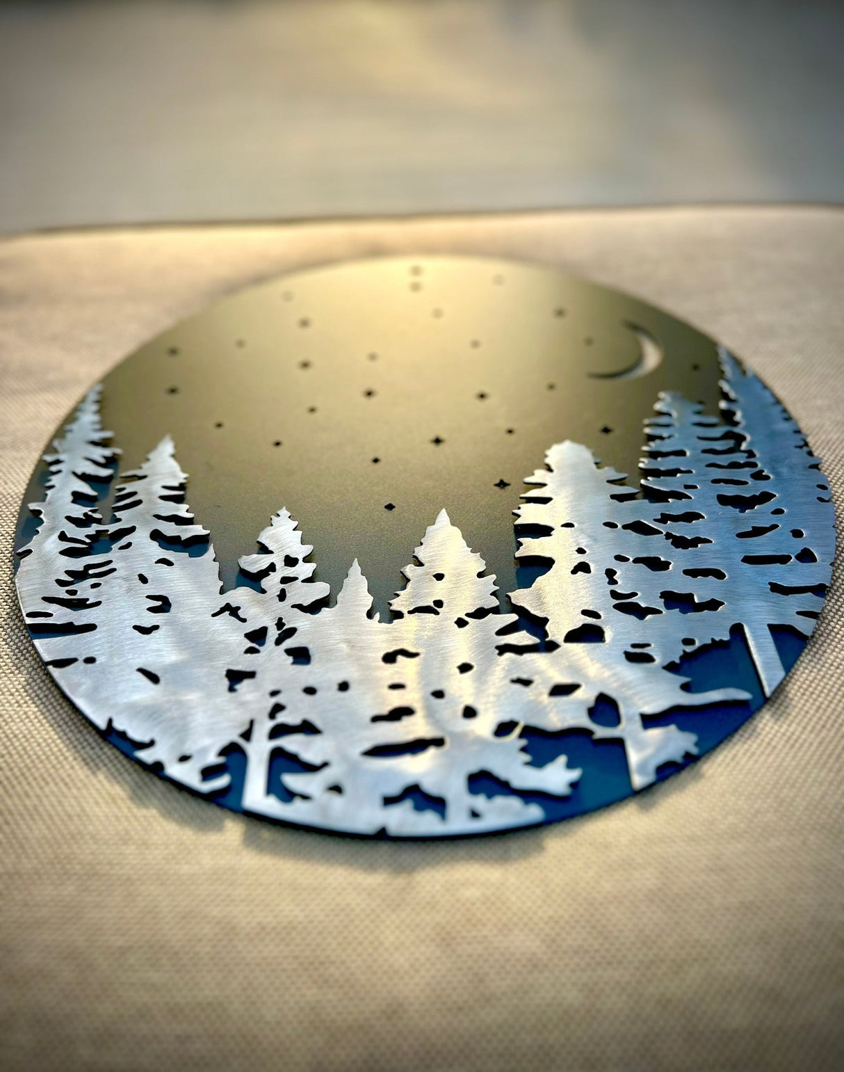 Layered Pine Forest Under the Stars - Wall Art