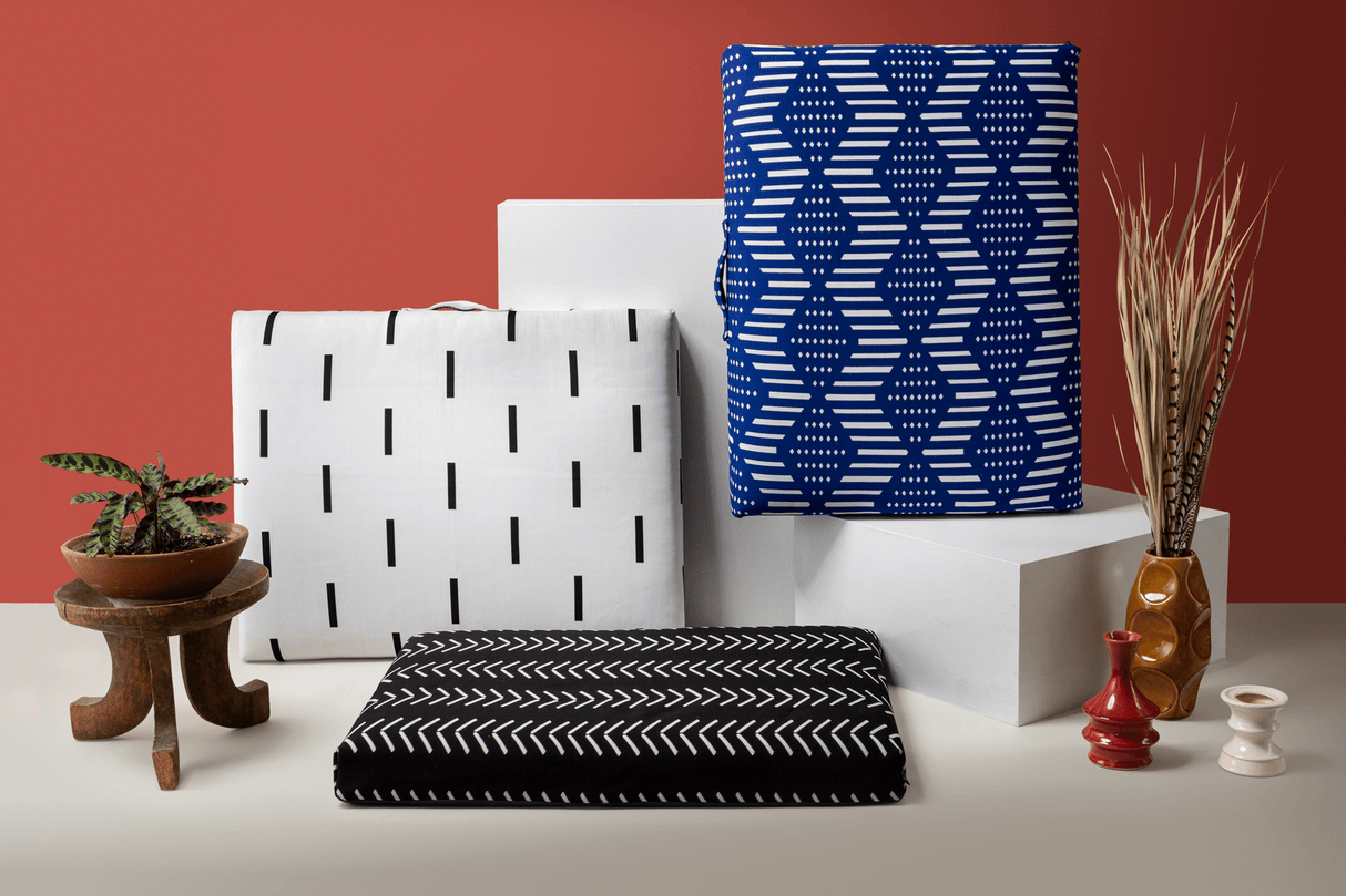 Blue Bogolan | Boho Dog Bed or Bed Cover