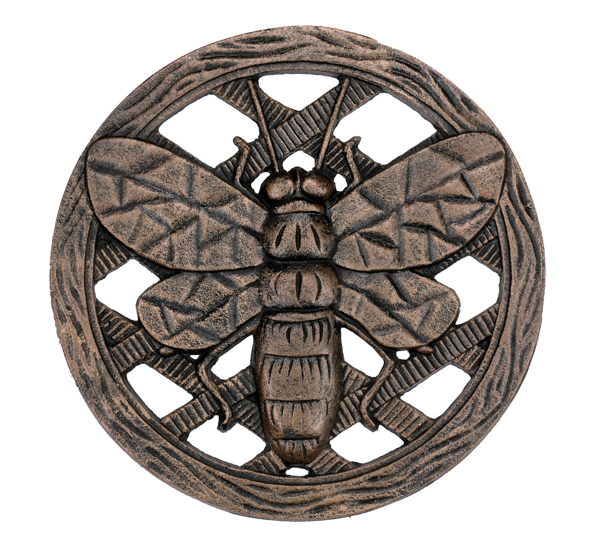 Antique Bronze Metal Stepping Stone Bee - Cast Aluminum