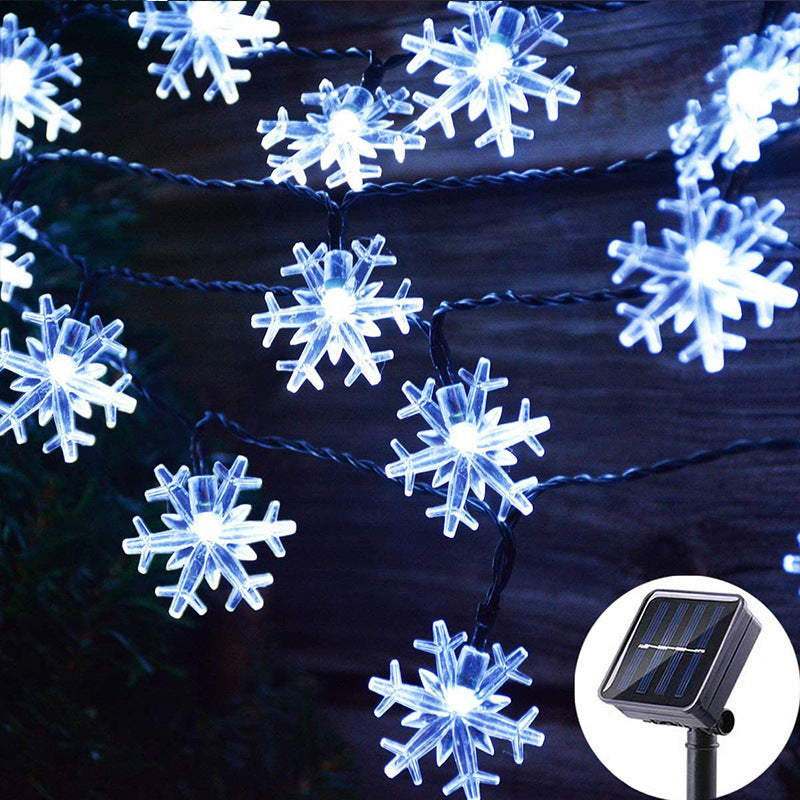 Decorative Snowflake Solar String Lights for Yard and Christmas