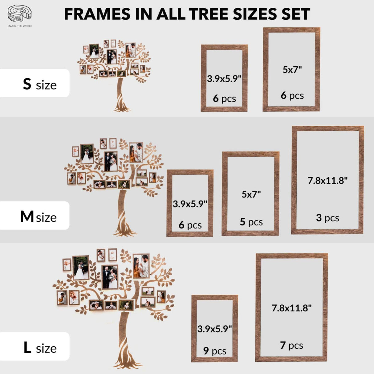 Wooden LED Family Tree - Starlight