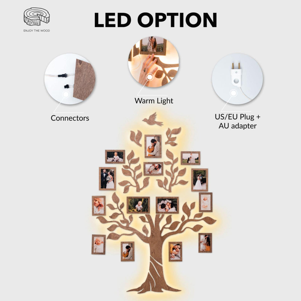 Wooden LED Family Tree - Nova