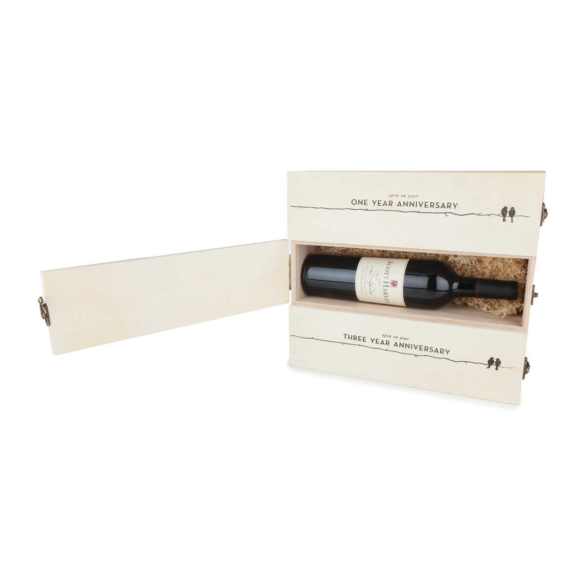 Newlyweds Anniversary Wooden Wine Box