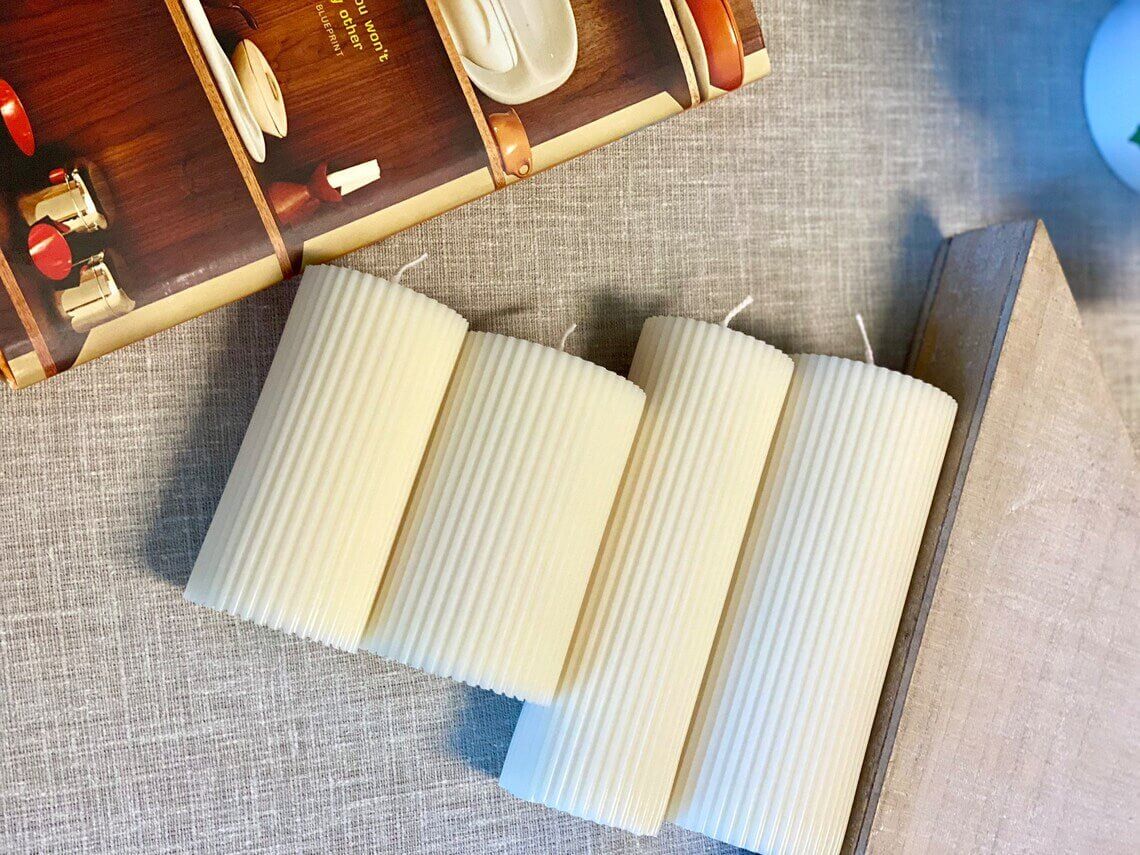 Minimalist Ribbed Candles