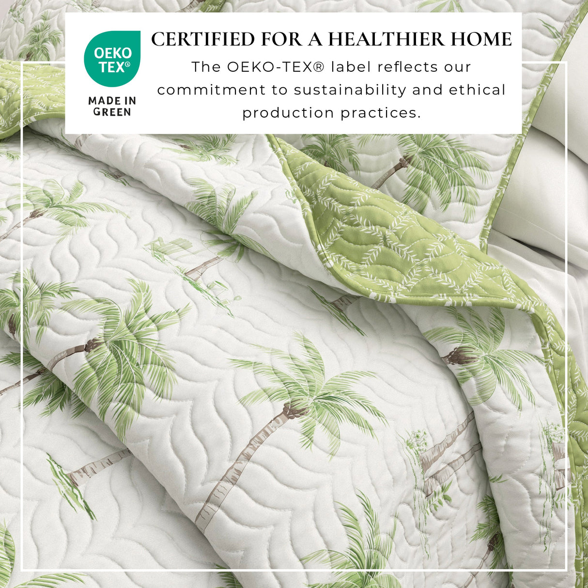 West Palm Trees Coastal Quilt Set