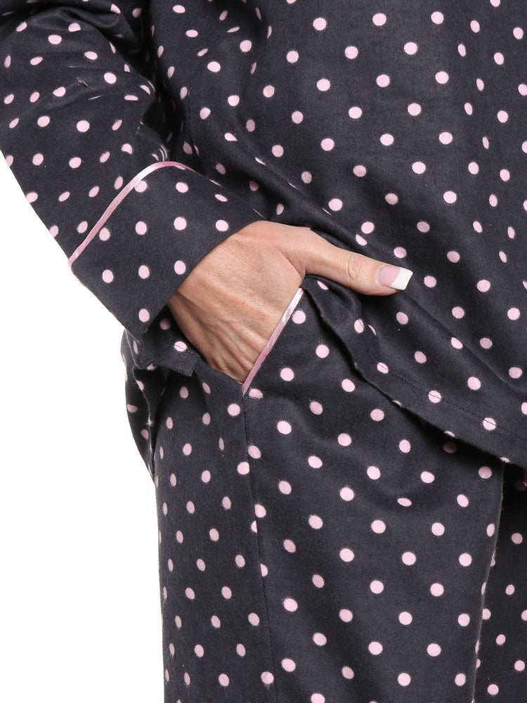 Womens Flannel Pajama Sleepwear Set