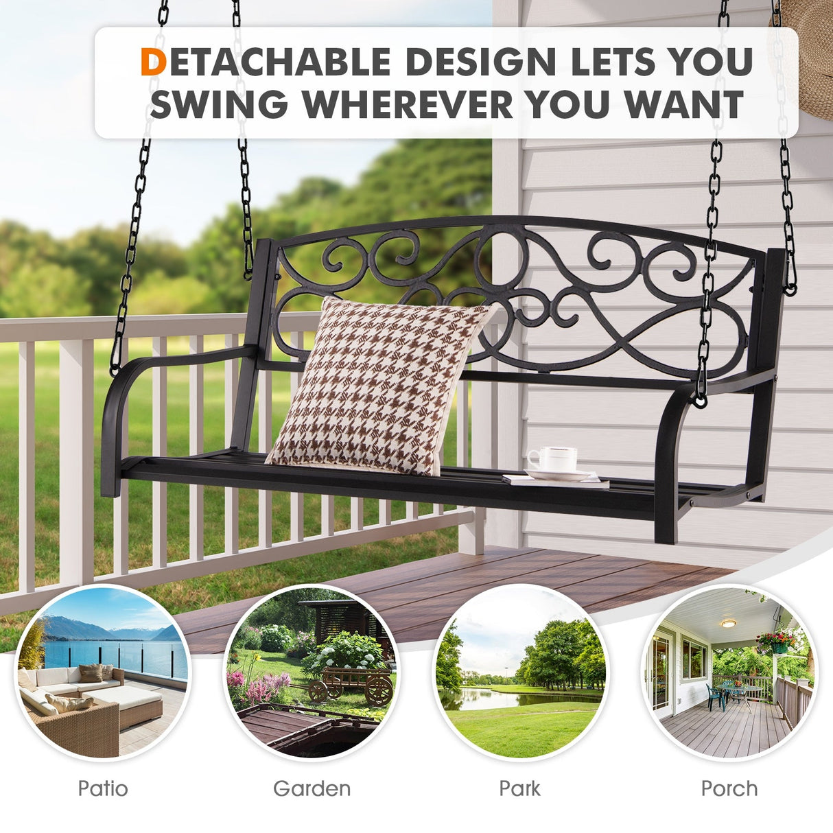 Outdoor Metal Porch Swing
