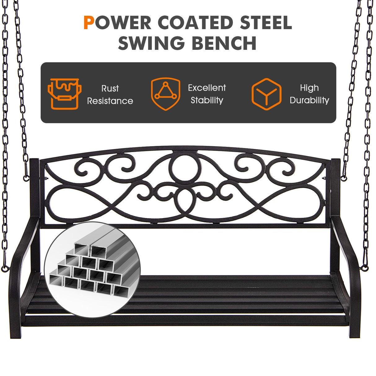 Outdoor Metal Porch Swing