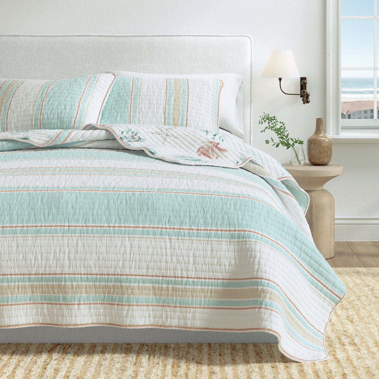 St. Augustine Coastal Printed Cotton Quilt Set