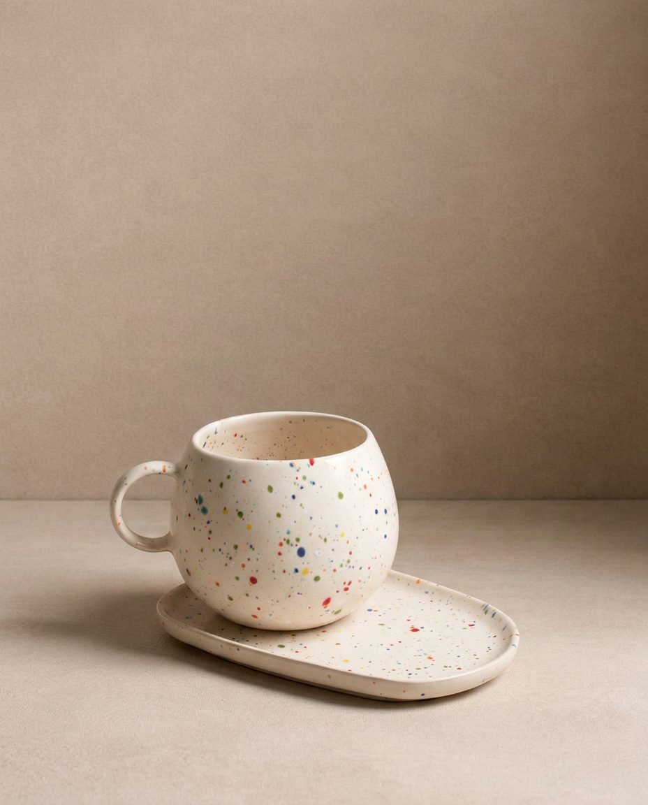 White Ball Mug 17oz / 500ml stoneware ceramic — Party Collection