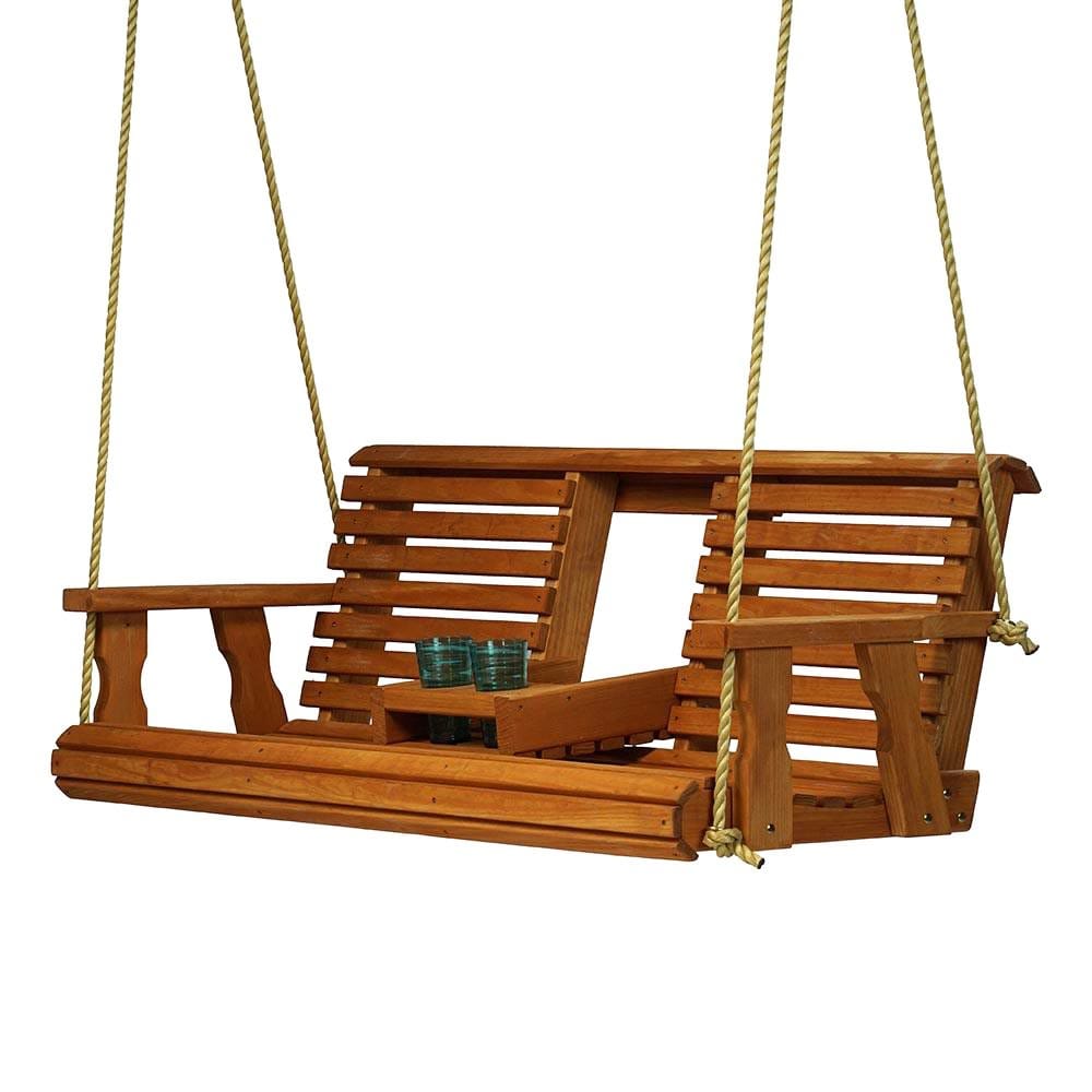 Porchgate Amish Heavy Duty Rollback Console Porch Swing