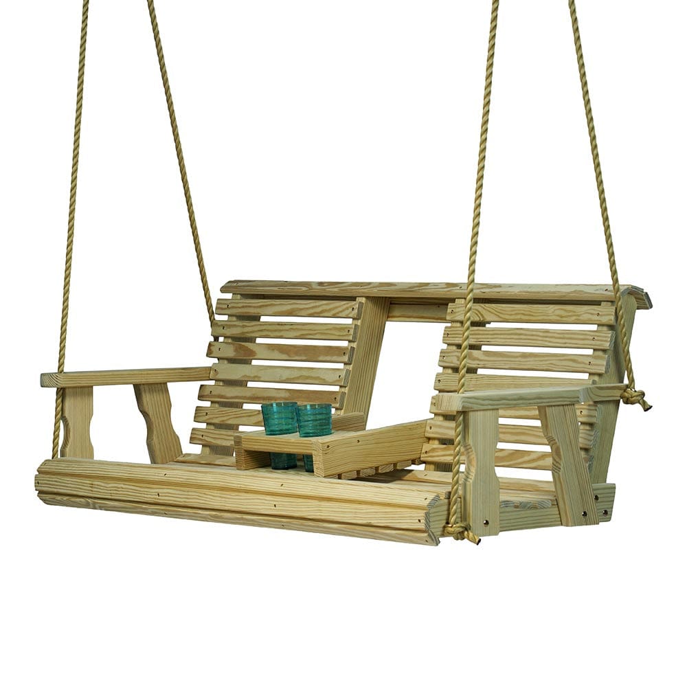 Porchgate Amish Heavy Duty Rollback Console Porch Swing