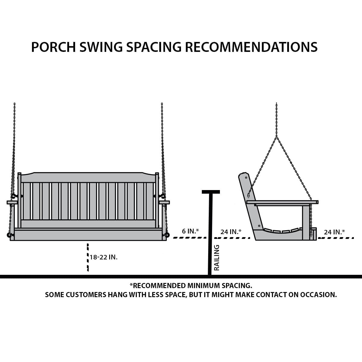 Amish Casual Roll Back Porch Swing