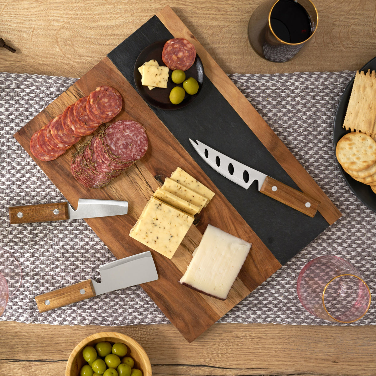 Wood with Slate Board