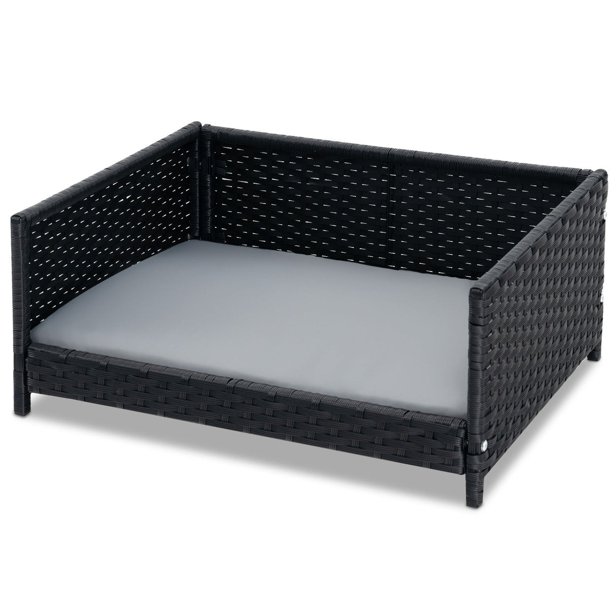 Gray Rattan Dog Bed, Medium