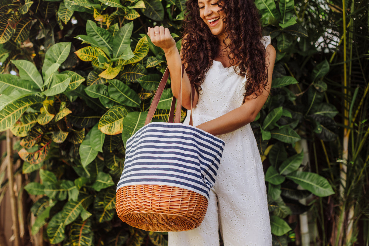 Coronado Canvas and Willow Basket Tote