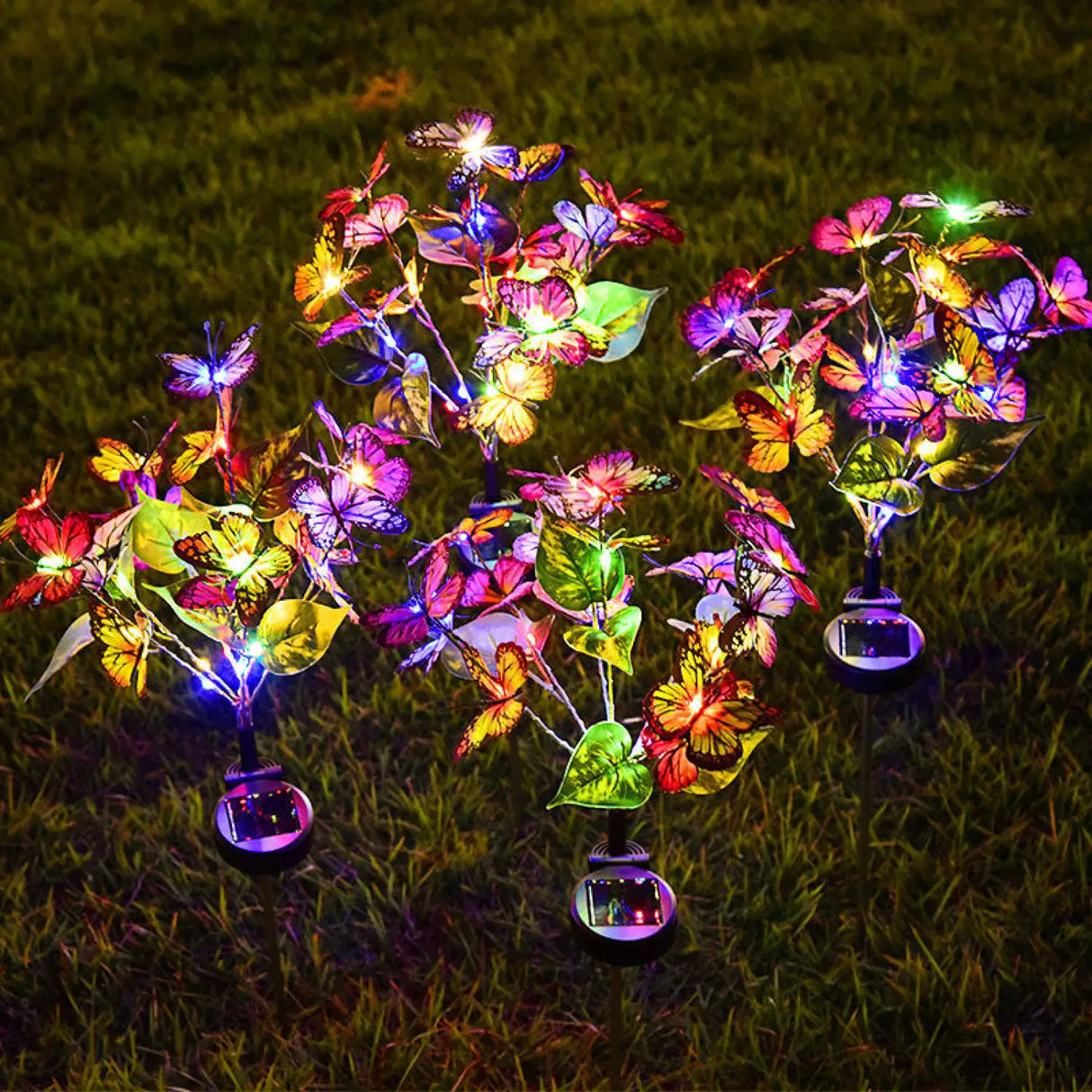 Solar LED Light for Outdoor Garden & Courtyard with Butterfly Design