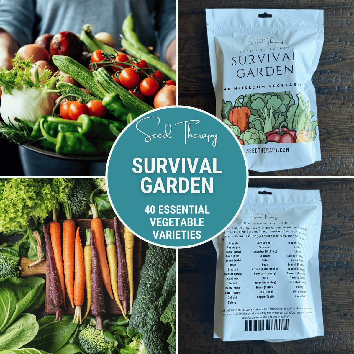 Survival Garden Combo – 40 Vegetable & 40 Medicinal Herb Varieties