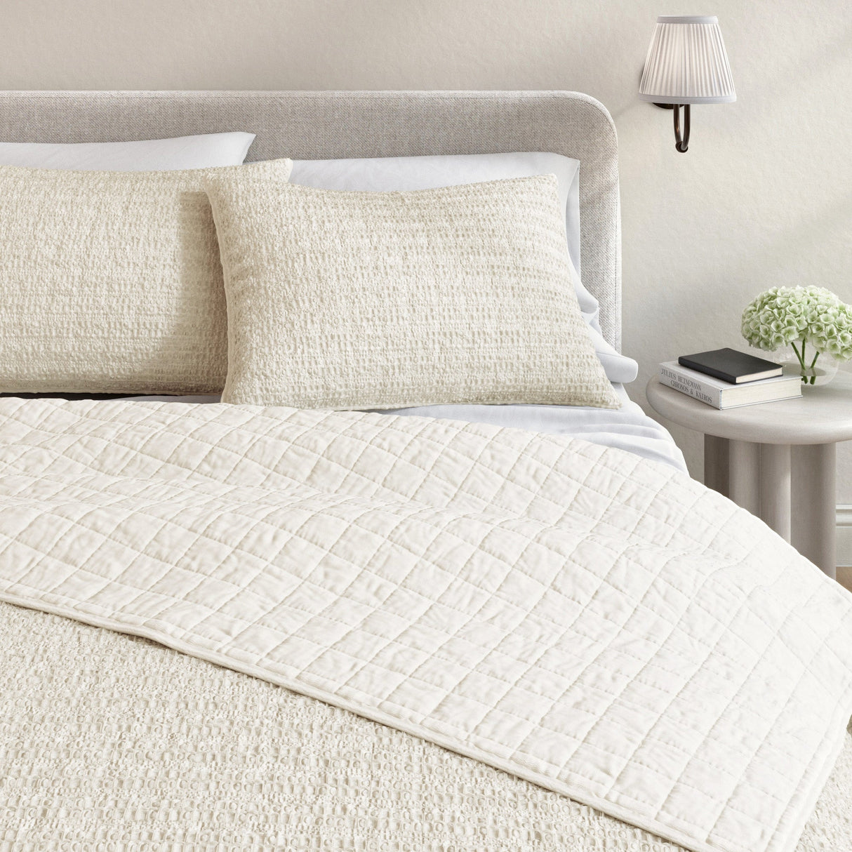 Cotton Honeycomb Waffle Garment Washed Quilt Set