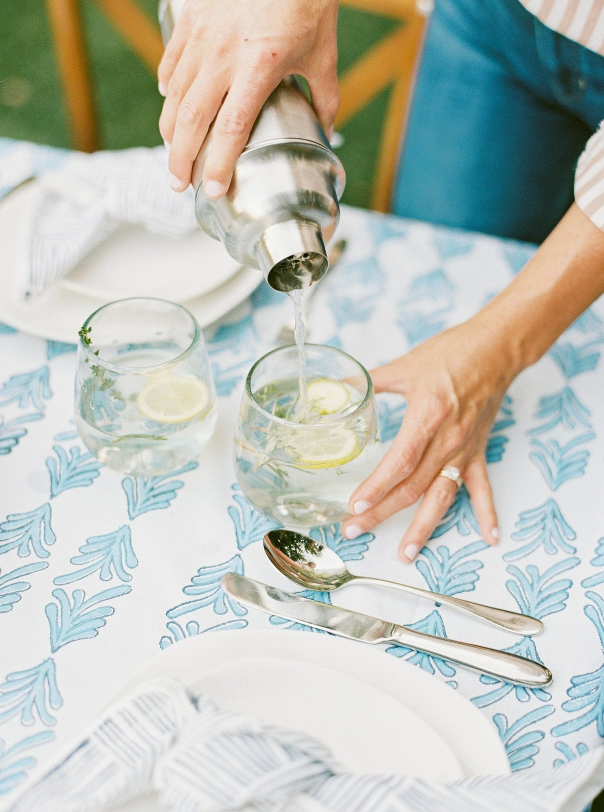 Table Throw - Palmetto, Uniform Blue & Navy