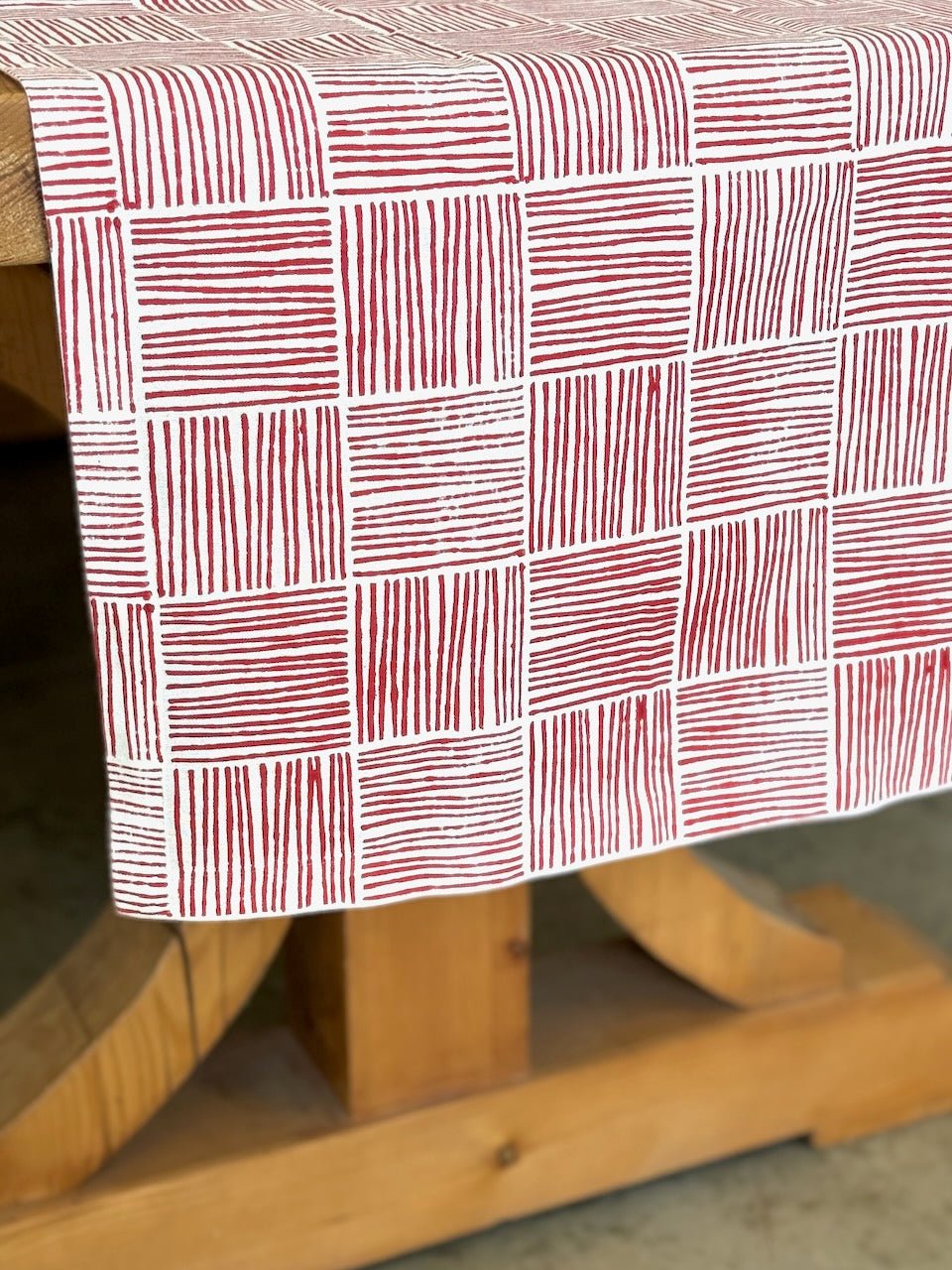 Table Runner — Red Stripe, 100% Cotton