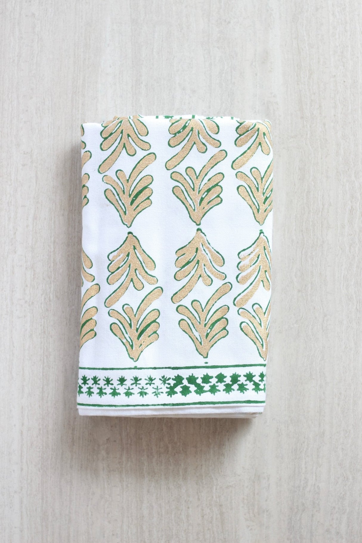 Evergreen & Gold Palmetto Tablecloth