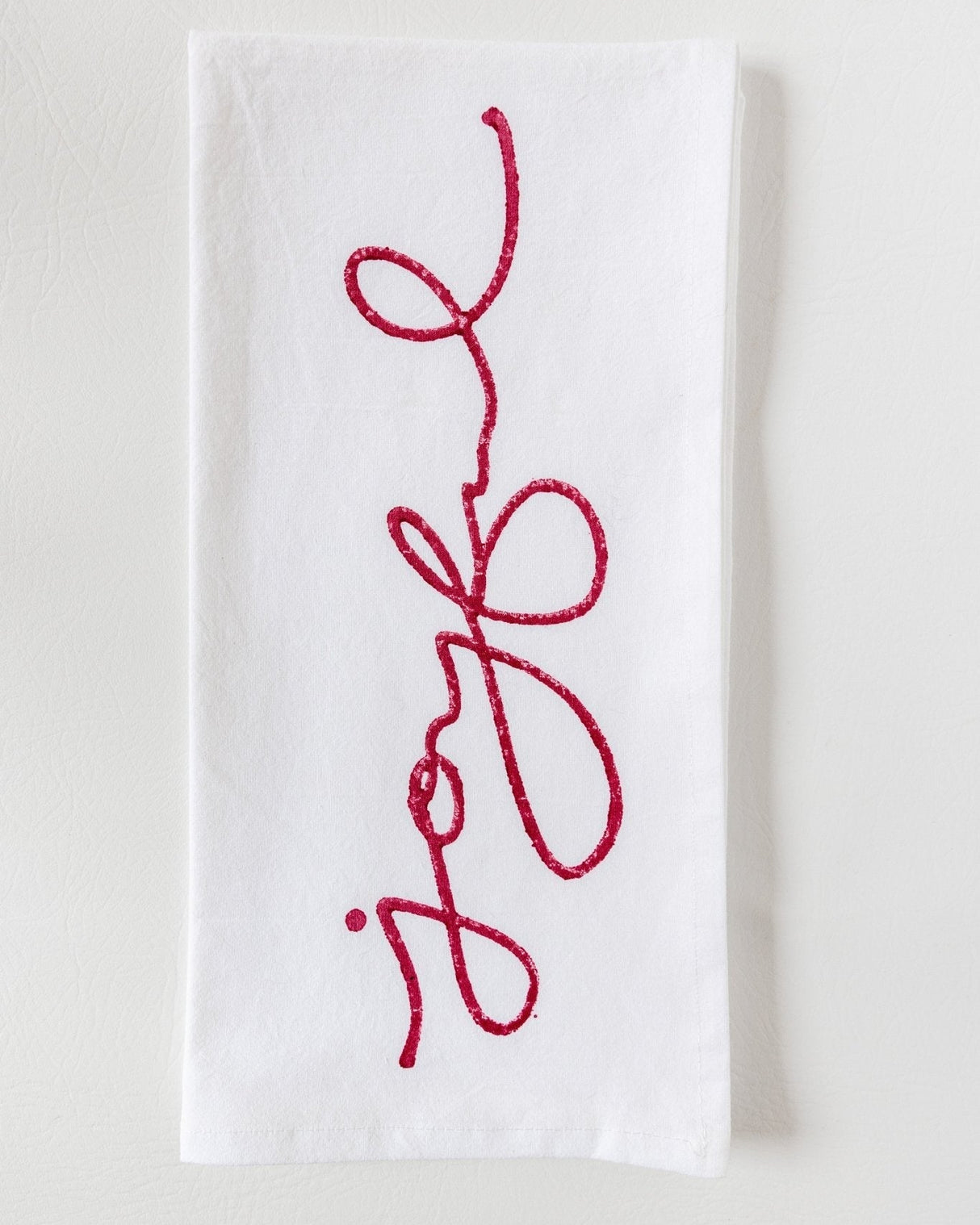 Tea Towel - Joyful, Red