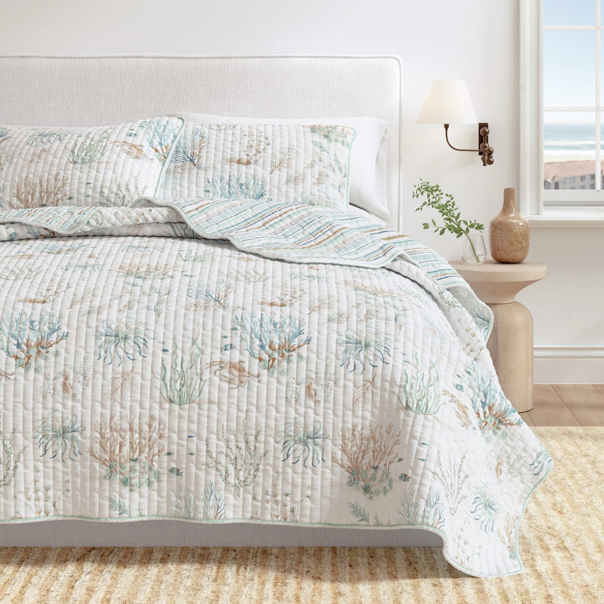 Santa Barbara Coastal Printed Cotton Quilt Set