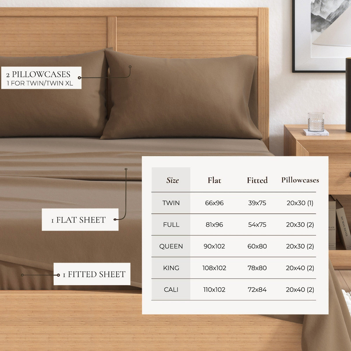 4-Piece Cotton Solid Flannel Sheet - Nordic Collection