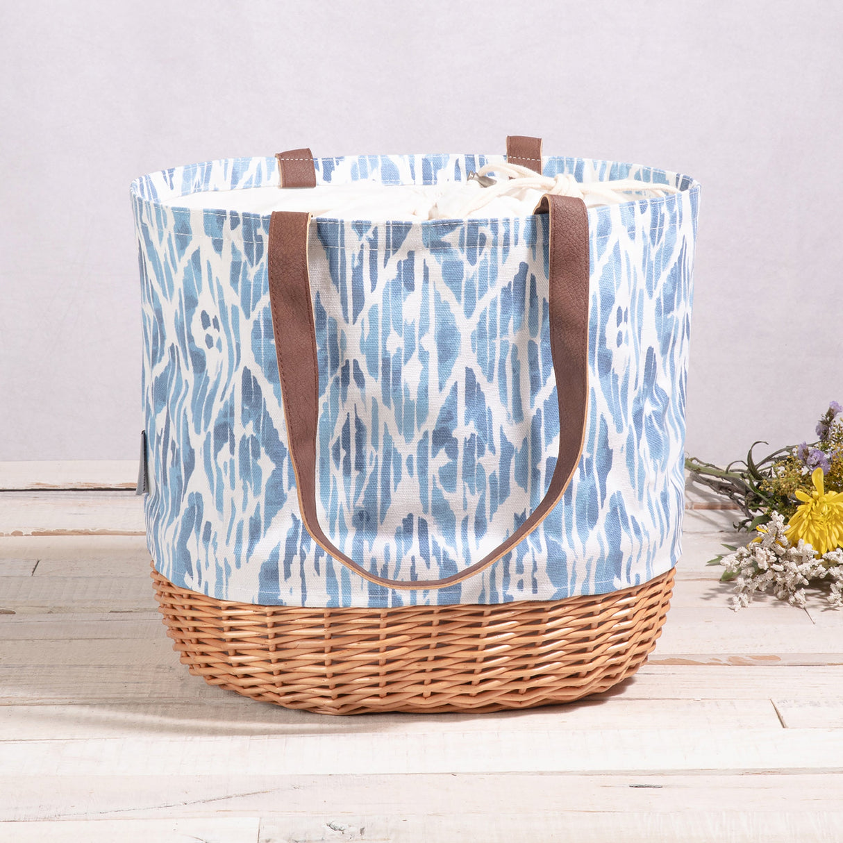 Coronado Canvas and Willow Basket Tote