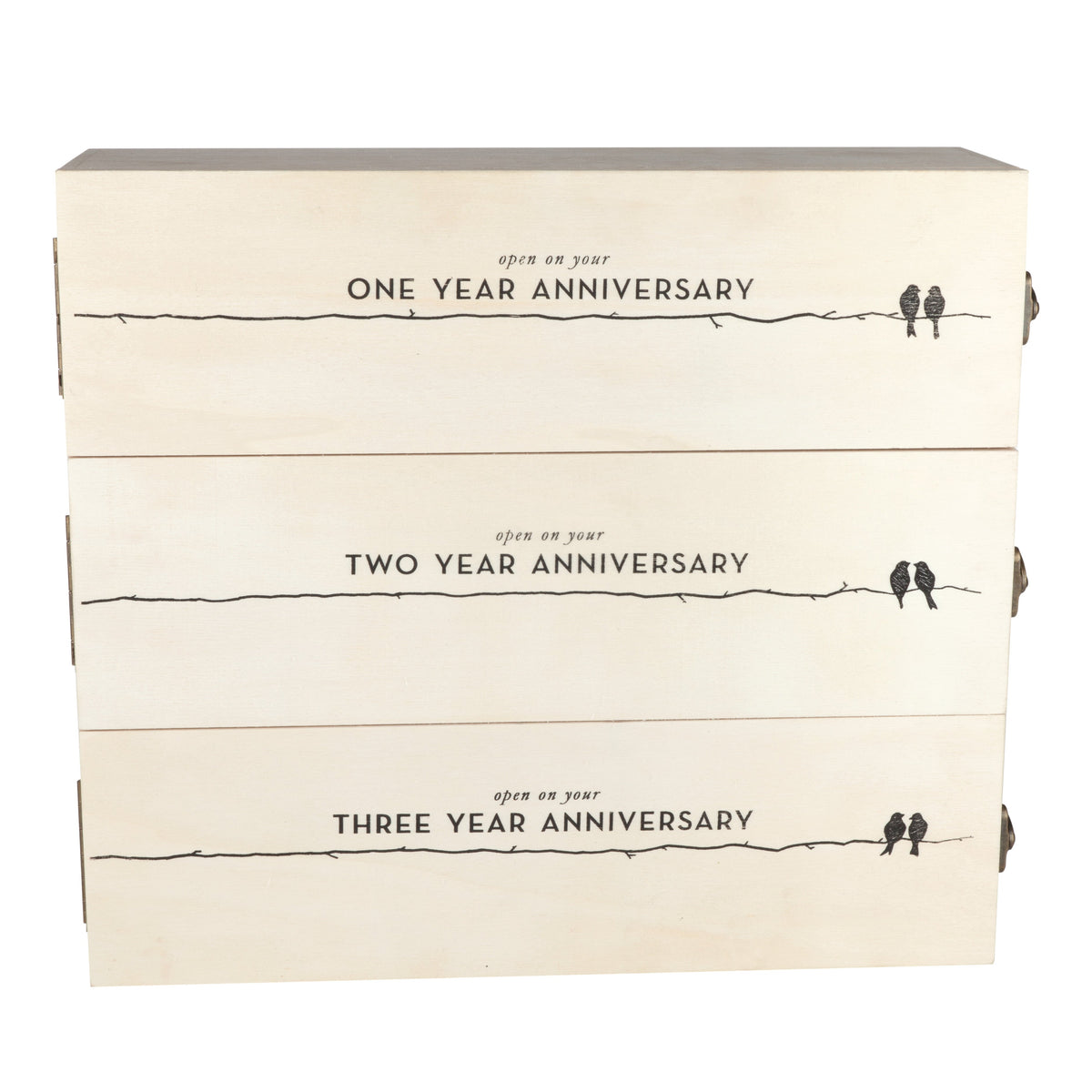 Newlyweds Anniversary Wooden Wine Box