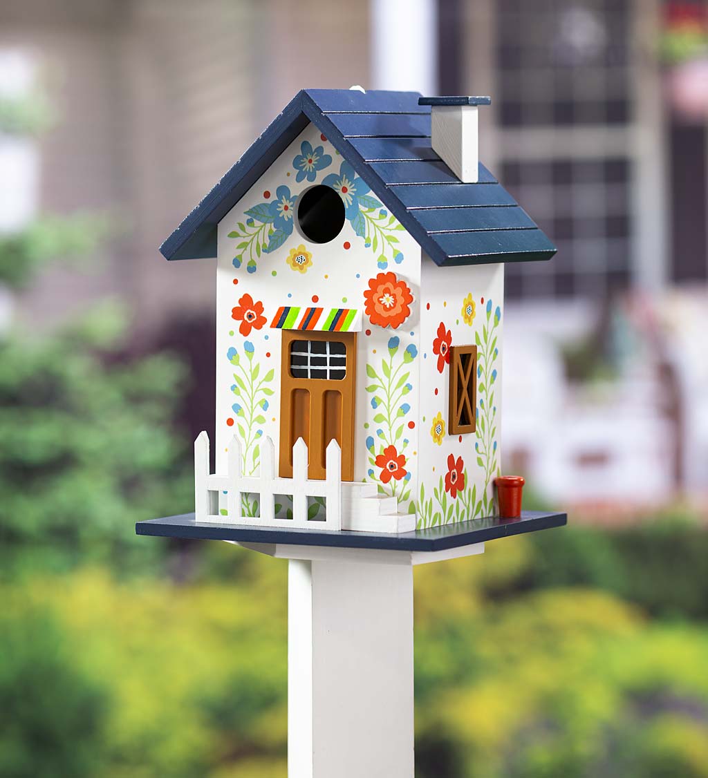 Small Bird House Set Tiny Wooden Hand Painted Birdhouses Feeders
