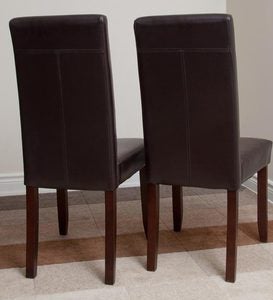 Solid Wood And Faux Leather Deluxe Parson's Chairs, Set of 2 | PlowHearth