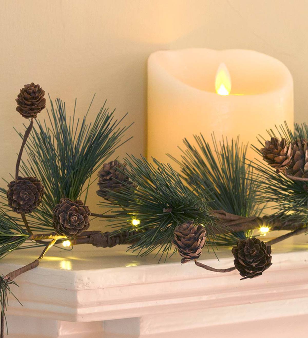 Lighted Pine Cone Garland | PlowHearth