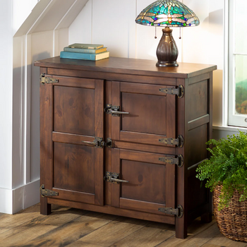 Wood Storage Cabinet Console Table