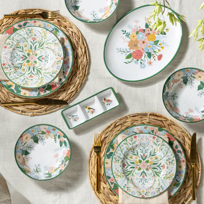 Floral platter and serving set