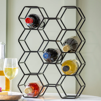 black honeycomb wine bottle holder