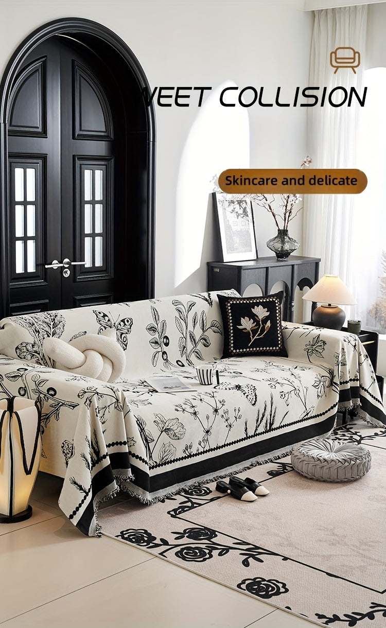 Soft & Cozy Chenille Reversible Sofa Cover Blanket