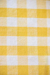 Yellow Gingham Ruffled Dish Towel