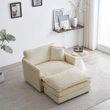 Chenille Accent Chair with Ottoman