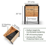 18″ x 24″ Deep Root Raised Garden Bed - 30″ TALL / Select Grade