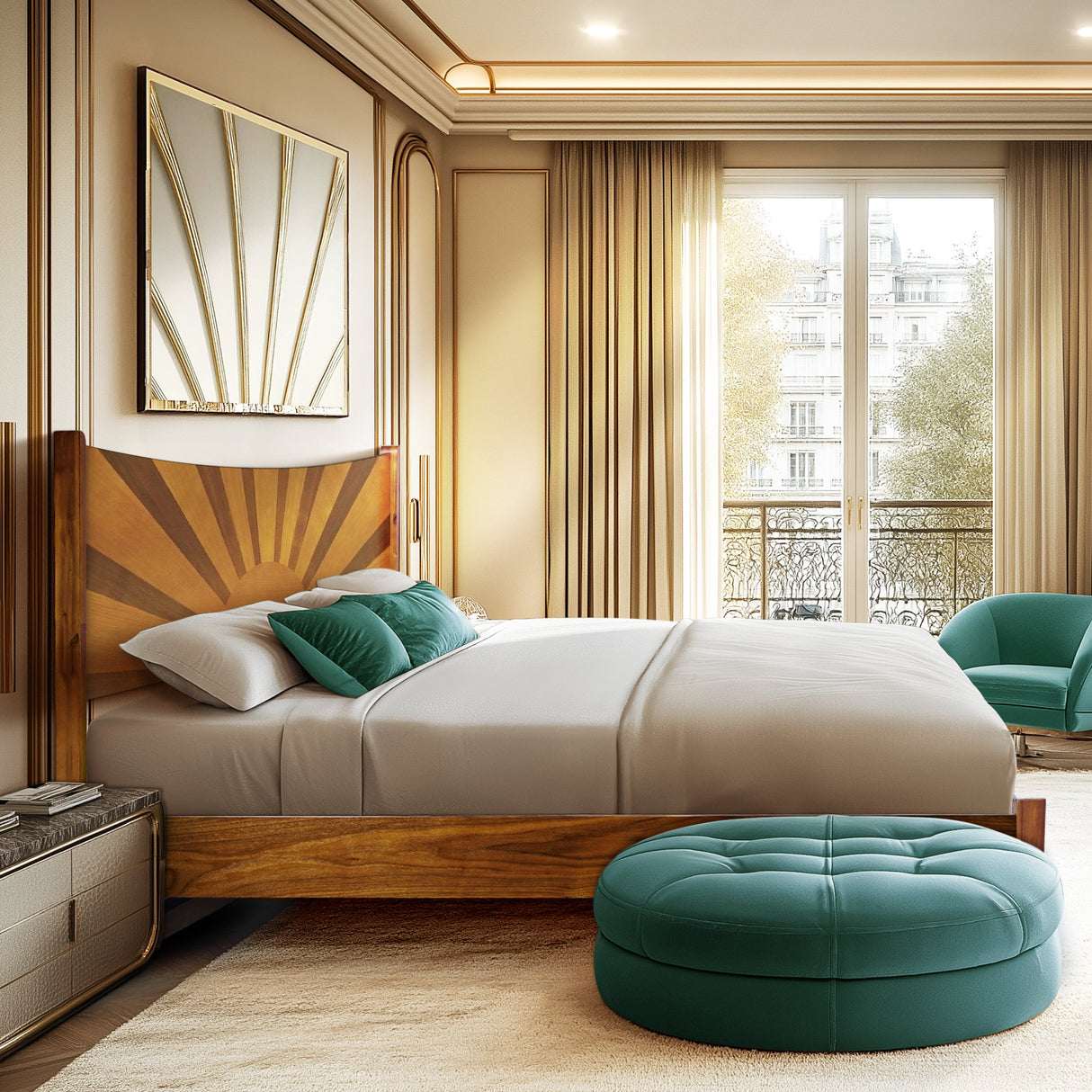 Rorns Sunset Platform Bed Frame With Headboard