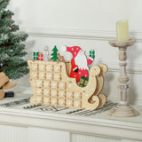 Christmas Advent Calendar with 24 Countdown Drawers - Santa & Sleigh Design