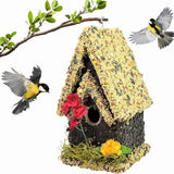 Tall Handmade Edible Birdhouse with Light Roof