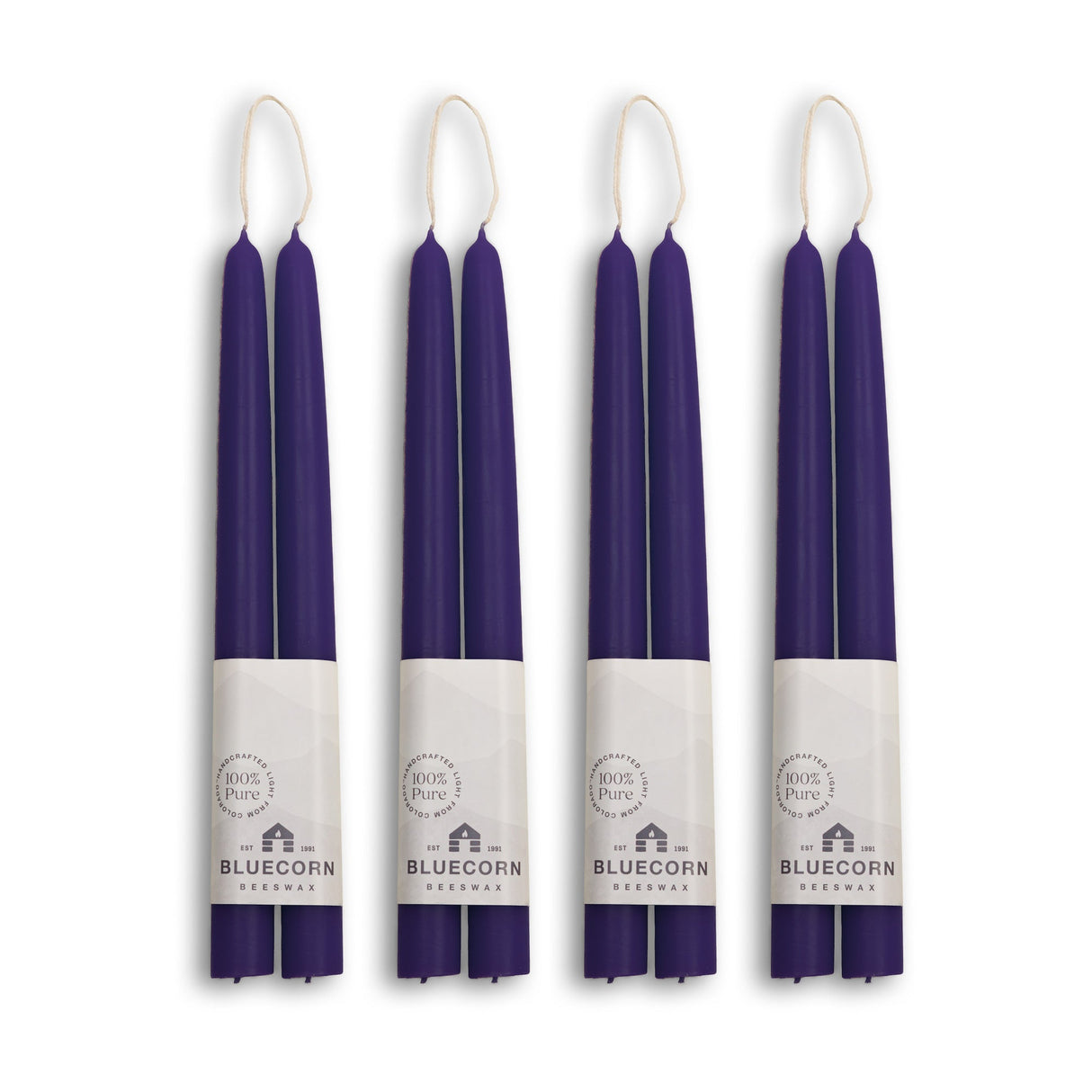 Hand-Dipped Beeswax Taper Candles - Bulk 4-Pair Bundle