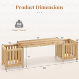 Patio Wooden Bench with Planter