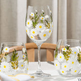 Painted Daisy Wine Glasses