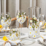 Daisy Painted Stemless Wine Glasses