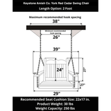 Keystone Amish Co. York Red Cedar Swing Chair